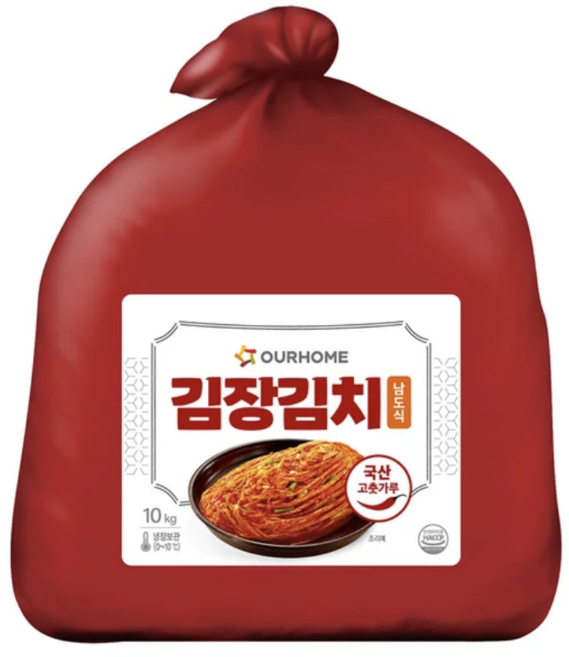 아워홈 김장김치 (남도식) 10kg 매운맛 단맛 짠맛 조화 비살균 제품, 아워홈김장김치 남도식 10kg x1, 1개