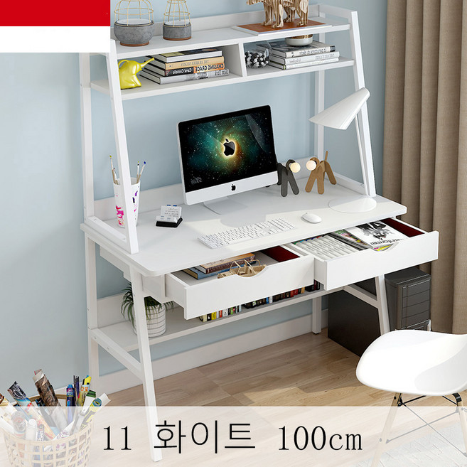 뉴타임즈13 컴퓨터탁상용 책상 이케아 경제형 가정용간이 책상 학생 글씨 쓰는 조합 XT15 A18, 11 화이트 100cm