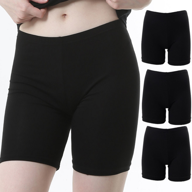 캐리루시 여성용 순면 스판 3부속바지 3p