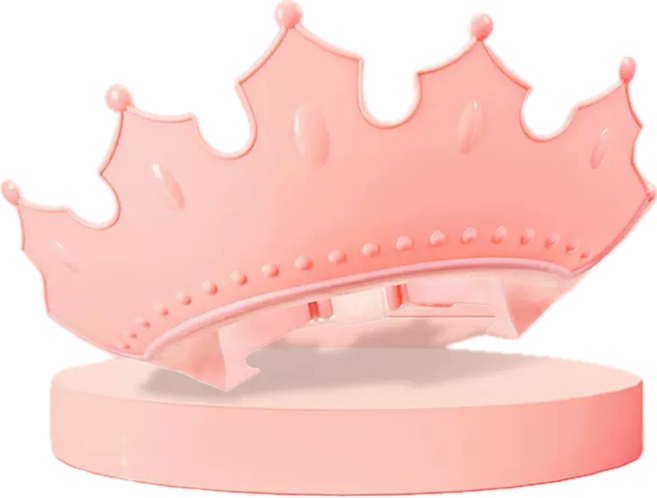 嬰兒兒童皇冠造型洗髮帽，柔軟貼合防水設計, 蜜桃粉, 1個