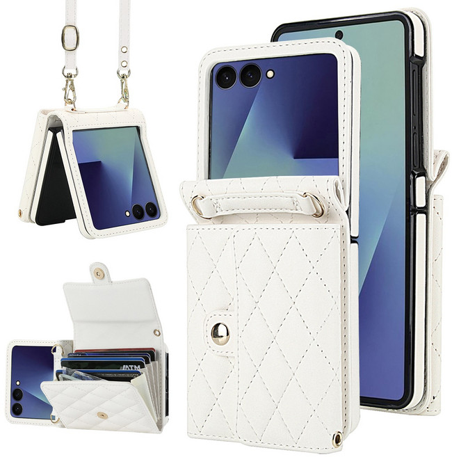 클리오 퀼팅 지갑 갤럭시 Z플립 케이스 루스톤