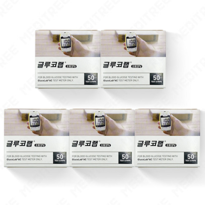 오상헬스케어 글루코랩 혈당시험지 당뇨측정 5BOX 250매, 5개, 50개입