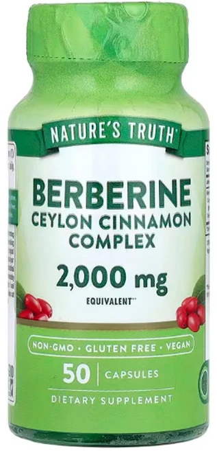 네이처스트루스 베르베린 실론 시나몬 복합체 2000mg 50정 캡슐, 1개 - 쿠팡