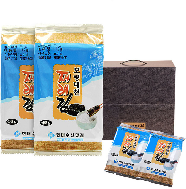 현대수산맛김 보령 대천김 재래 식탁김, 상세페이지참조, 30개, 12g