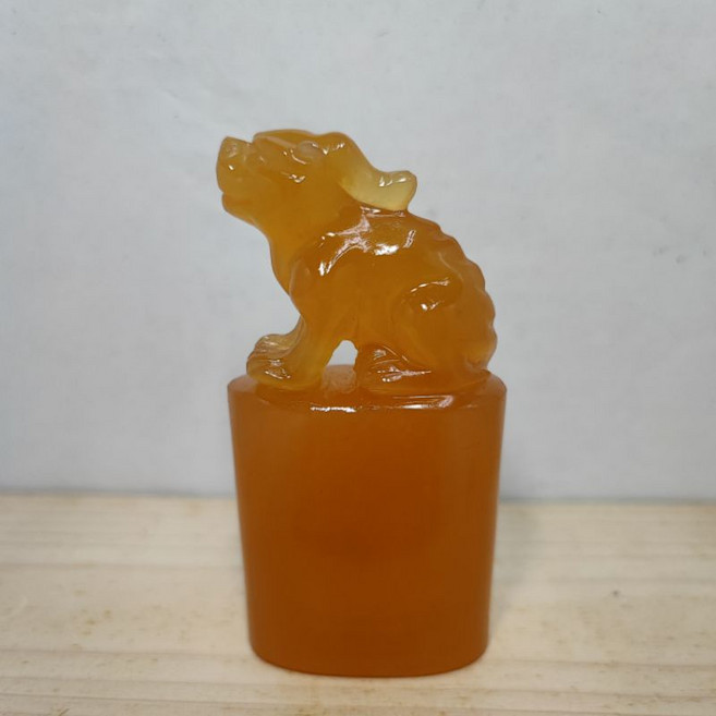 金田黃系列瑞獸呈祥印章 手工雕刻金石印章 精美收藏印章 客製化姓名印章, 1個