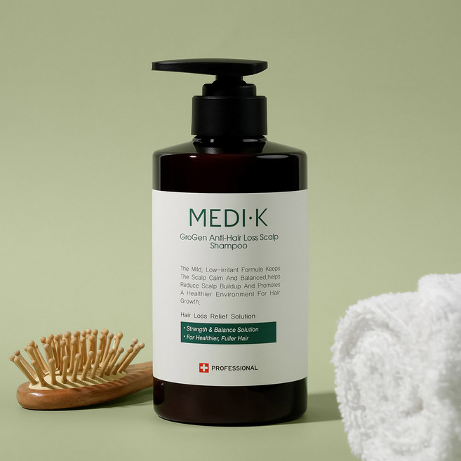 약국입점 메디케이 그로젠 탈모샴푸 대용량 500ml 탈모완화 기능성 모발보호 특허 두피케어 풍성한 정수리 M자 관리, 1개