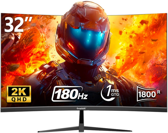 32인치 2K 울트라 와이드 1800R 커브 게이밍 모니터 QHD 180Hz 고사속 UHD 160Hz 4k 60Hz, 2K 180Hz, 81cm