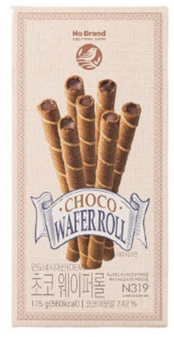 노브랜드 초코 웨이퍼롤, 115g, 6개
