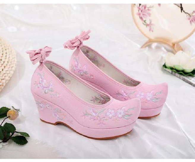 꽃고무신 한복구두 한복신발 여자 통굽 키높이 경량