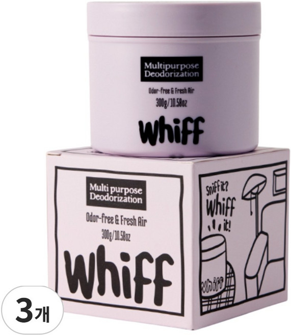 신상품 위프 탈취제 WHIFF 침실 새집증후군 초강력 냄새 제거 퍼플 라벤더 딥, 300g, 3개