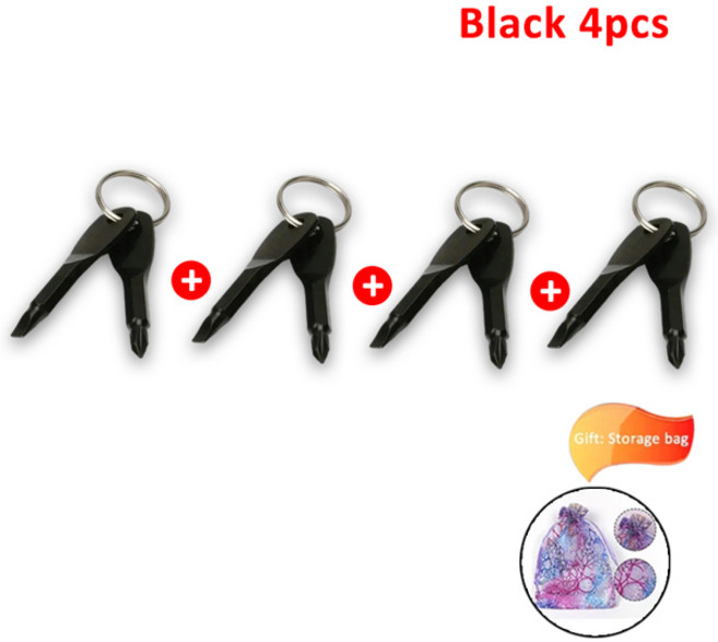 호신용품 삼단봉 경량형 여성전용 비상 키 스크루 드라이버 야외 다기능 Edc 도구 안전 보호 자기 방어 프릭 콘 결합 세트, Quality Assurance, 8)Black 4pcs