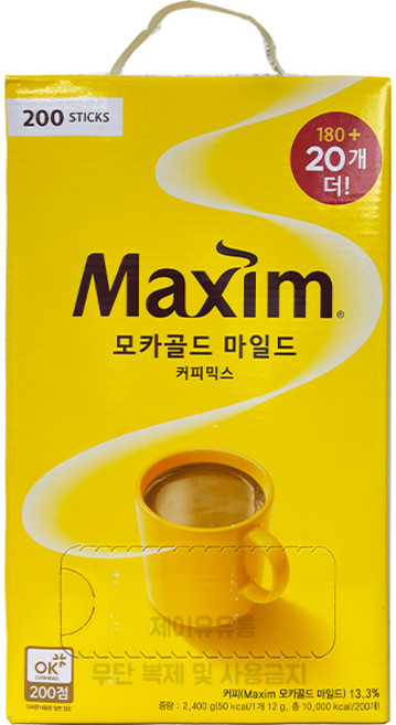 맥심 모카골드 마일드 커피믹스, 12g, 200개입, 2개