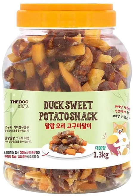 더독 오리고구마 통육포 1.3kg (소프트타입), 1개