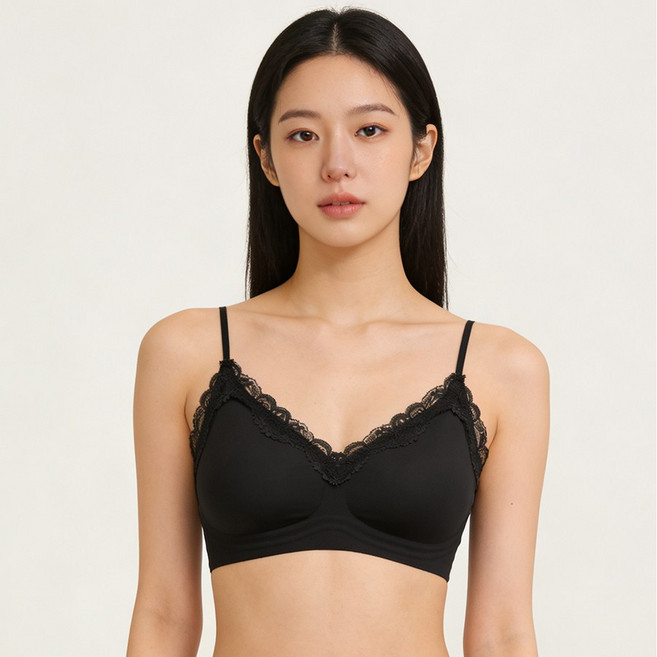 베블렌 여성 노와이어 브라자 편한 일체형 심리스 브래지어 레이스 브라