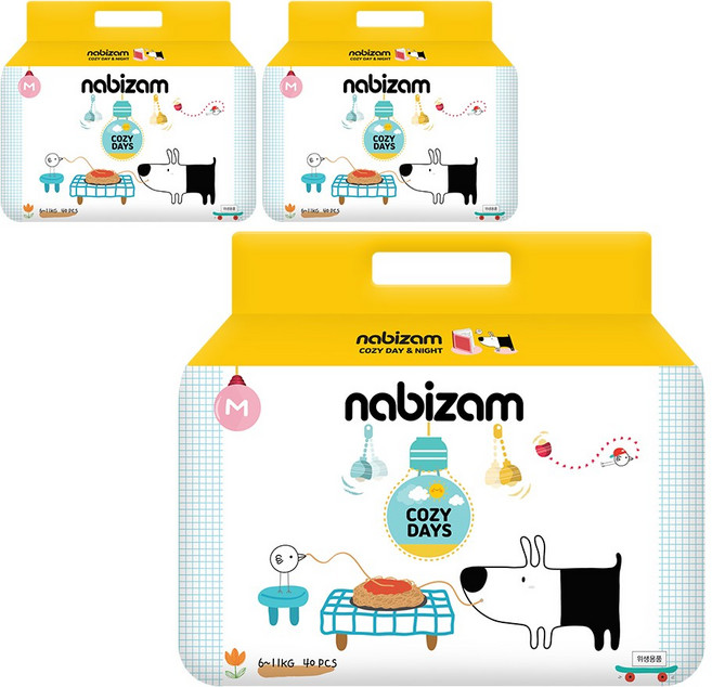 나비잠 기저귀 코지 밴드 3팩, 중형(M), 120매