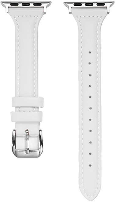 사라밴드 애플워치 호환 데일리 레더 스트랩, 38/40/41/42mm, 화이트, 1개