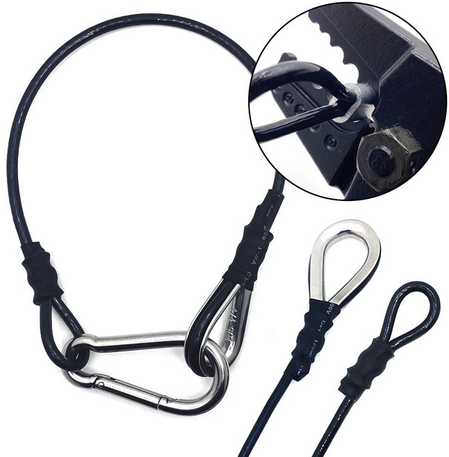 리우툴 헬스와이어 주문제작 가공 고리작업 국산 우레탄 코팅와이어 6mm 케이블 슬리브 락킹 웨이트 운동기구 로프 줄, 1개, 심블 고리1개(한쪽), 5M