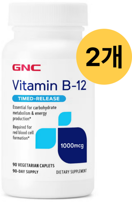 지엔씨 GNC 비타민 B12 1000mcg 90 캡슐, 2개, 90회분