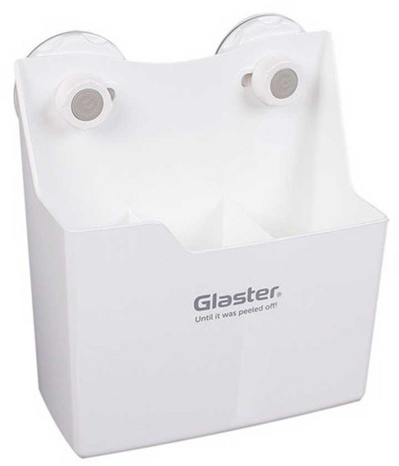 글라스터 정리함 1EA 국내 제작 포켓 바구니 보관 통 주방 욕실 가위 수저통 숟가락 젓가락 칫솔 치약 샴푸 화장품 클렌징폼 정리 분할 부착 재사용 필름 유광 무광 타일, 1개