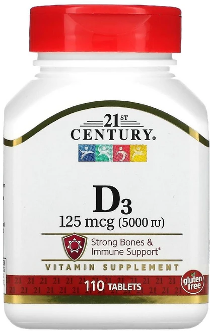 21세기센트리 비타민 D3 125mcg 5000IU 타블렛, 1개, 110정 - 쿠팡
