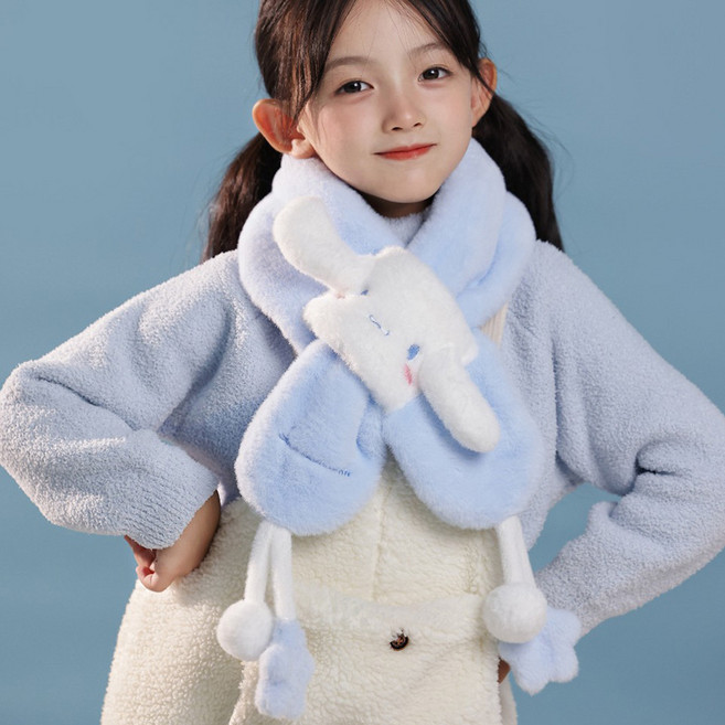 보들보들 산리오 키즈 머플러/아동용 퍼 목도리/간지럽지 않은 넥워머