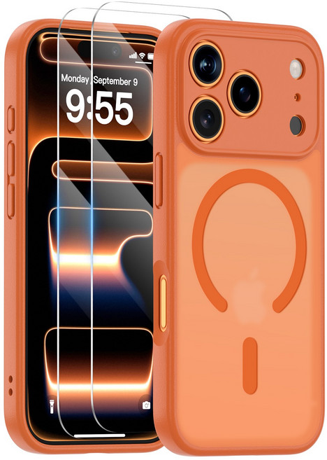 MEIMIOU 맥세이프 핸드폰 풀옵션 하드 범퍼 케이스 호환 아이폰+ 전면 강화유리 필름