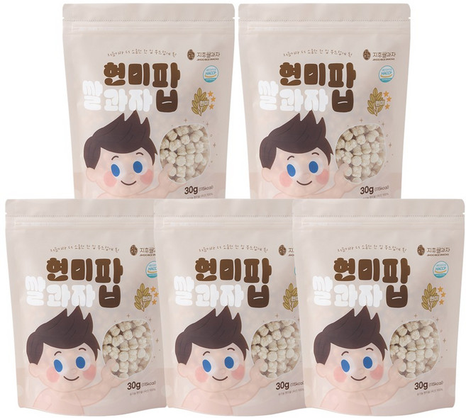 지후쌀과자/현미팝 5봉, 5개, 30g, 현미팝쌀과자