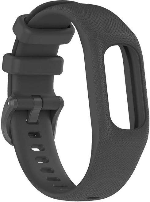 Gheper Garmin Vivosmart 5 스트랩과 호환되는 부드러운 실리콘 밴드 교체용 손목 밴드 팔찌 밴드 케이스 커버 여성 남성용 스몰/라지 사이즈, 회색