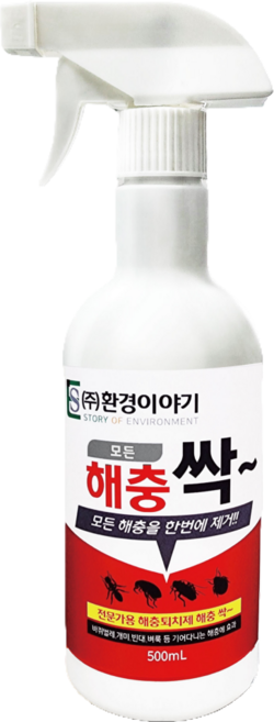 해충싹 바퀴벌레 지네 약 빈대 먼지다듬이 권연벌레 노래기 퇴치제 살충제 개미 나방 파리, 1개, 500ml