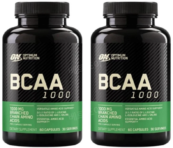 옵티멈 BCAA 1000 류신 이소류신 발린 60캡슐 2개 헬스 운동 - 쿠팡