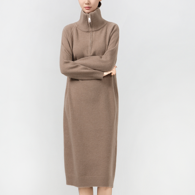 클레이스 하프집업 니트 롱원피스