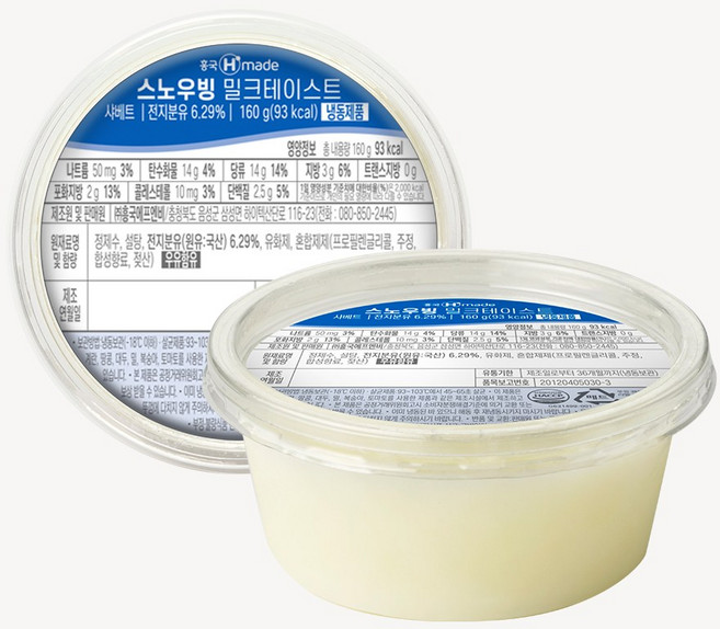 흥국F&B 스노우빙 밀크 눈꽃타입 160g 18개입, 18개