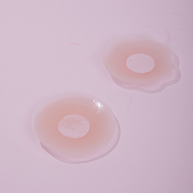 乳貼 防凸點 胸墊 防走光 乳暈貼 隱形 婚紗 矽膠胸貼 女 乳頭貼, 1個, 裸裝,圓形【全膠】