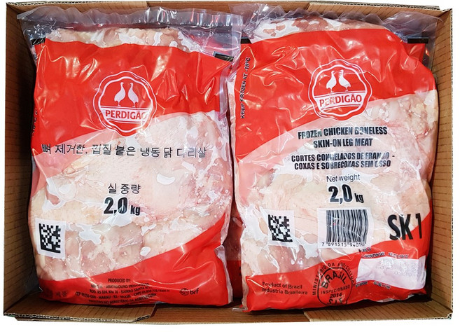 닭다리살 뼈없는 닭고기 페르디가오 2kg 6봉12kg 1박스 브라질산, 12kg