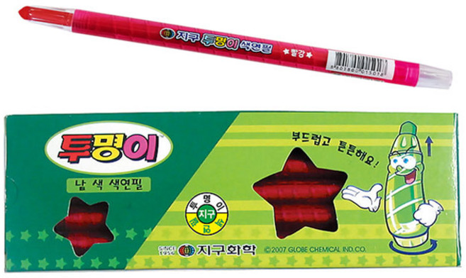 지구화학 투명이 색연필, 빨강, 12개입, 1색, 1개