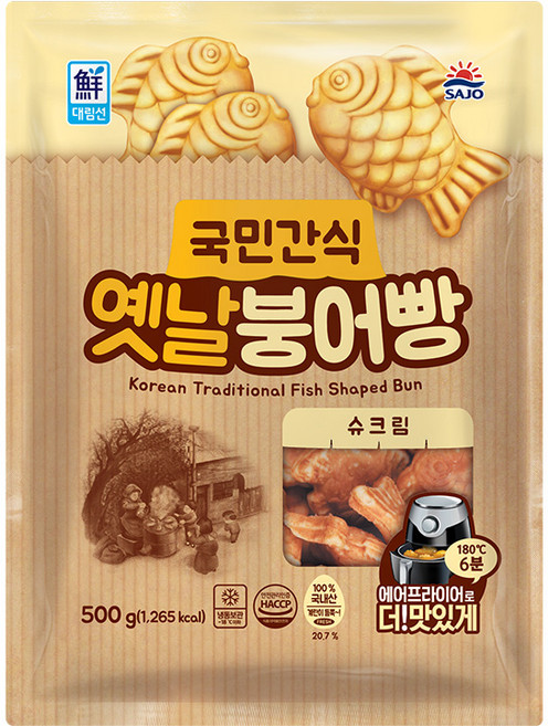 대림 국민간식 옛날 붕어빵 슈크림 400g, 1개, 500g