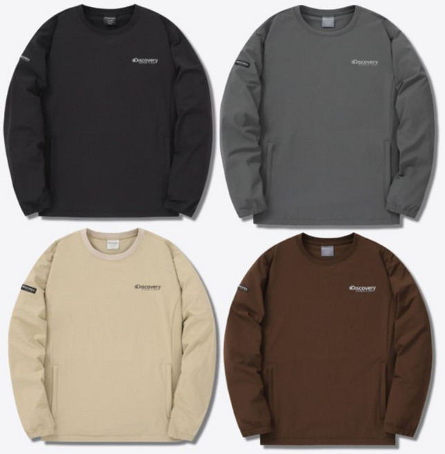 백화점정품 디스커버리 여성 트레이닝 맨투맨 우븐 에센셜 데일리 상의 긴소매 긴팔 티셔츠