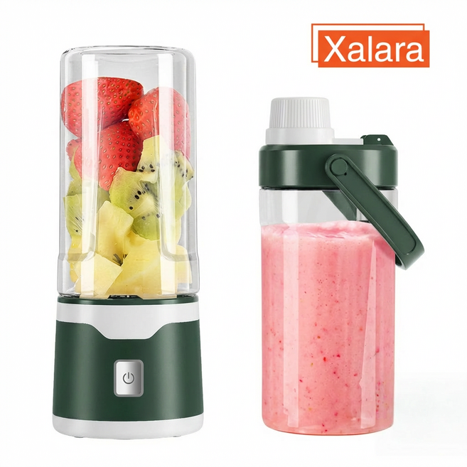 Xalara 휴대용 소형 미니 믹서기 가정용 블렌더 믹스 배색, HC-초록색