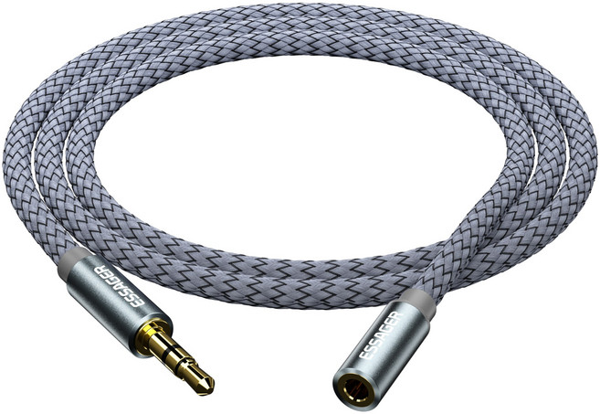 ESSAGER 3.5mm 이어폰 연장선 오디오 스테레오 AUX 연장 케이블 0.5m/1m/2m/3m/5m, 1m, 1개