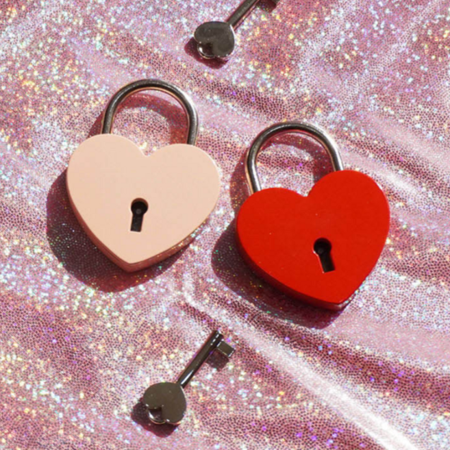 남산 타워 사랑의 하트 자물쇠 커플 열쇠 [잠금쇠 미니 예쁜 기념일 연인 사랑 선물 템], 레드, 1개