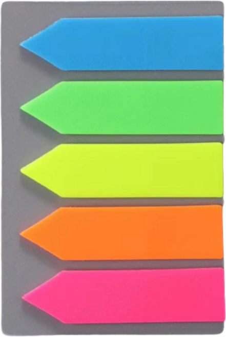 便利貼 便簽貼紙 N次貼 留言貼 標籤貼紙 索引貼 便條 便籤 重點標籤 分類標籤貼, 1個, 箭頭款