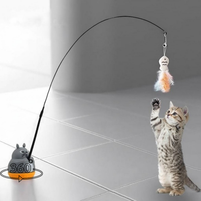 이오라 신나고 재미있는 360도 회전 고양이 낚시대 장난감, 1개, 고양이낚시대