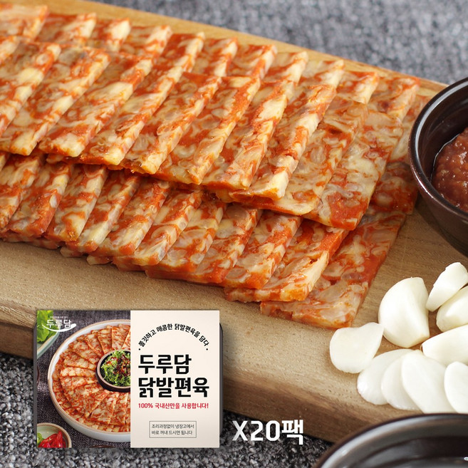 쫄깃하고 매콤한 국내산 닭발편육 200g x 20팩, 20개