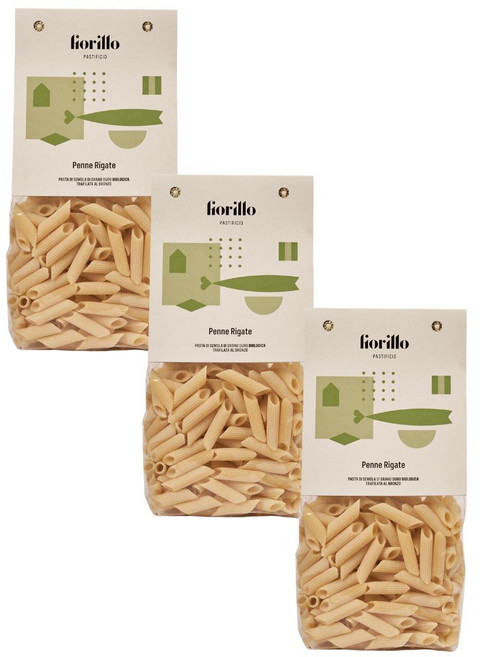 파스티피치오 피오릴로 펜네 리가테 파스타 이탈리아 유기농 듀럼밀 세몰리나 Penne Rigate Pasta Pastificio Fiorillo, 500g, 3개