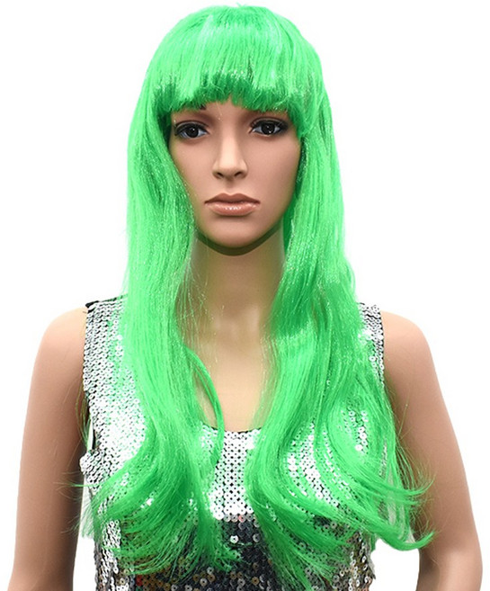 파티스 롱헤어가발 그린 파티 할로윈 파티 코스프레 연극