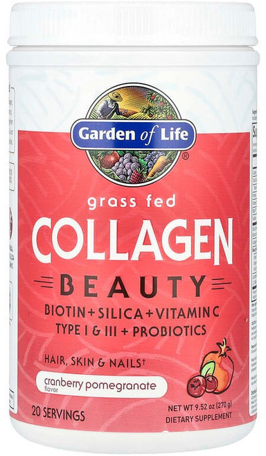 Garden of Life Grass Fed Collagen Beauty 크랜베리 석류 9.52 oz (270 g) GOL-12455, 1개, 270g