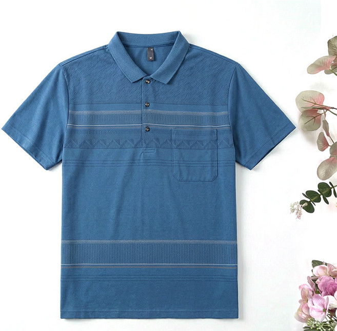 국민할배 할아버지옷 여름 비터 마운틴 포켓 카라 반팔 티셔츠[[SHM-1004] 아빠옷 요양원옷