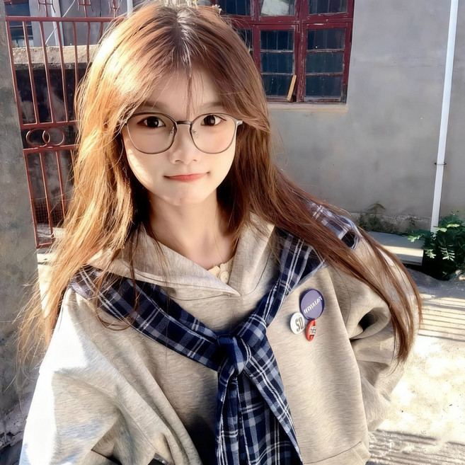 學院風格紋披肩連帽衛衣 寬鬆休閒 男女同款