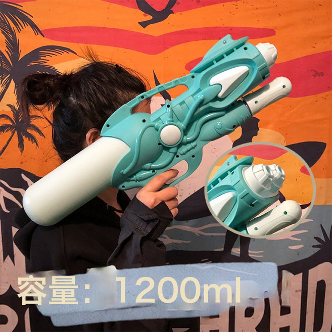 大童成人加特林水槍, 綠色1200毫升雙出口水槍 1個, 1個, 1片