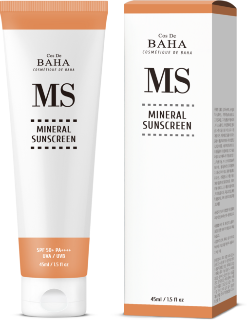 코스드바하 MS 무기자차 저자극 데일리 선크림 SPF 50+ PA++++, 1개, 45ml